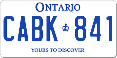 ON license plate CABK841