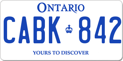 ON license plate CABK842