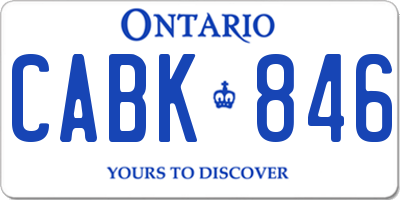 ON license plate CABK846