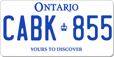 ON license plate CABK855