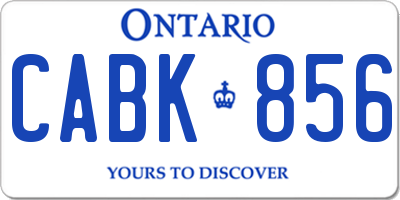 ON license plate CABK856