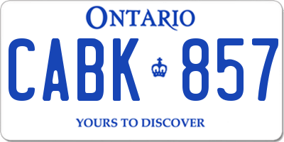 ON license plate CABK857