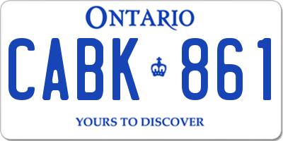 ON license plate CABK861