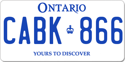 ON license plate CABK866