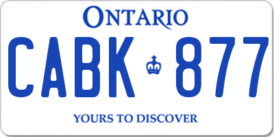 ON license plate CABK877