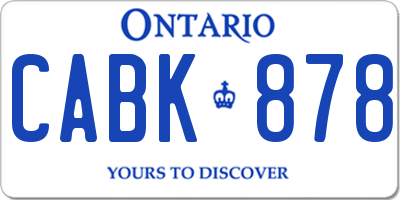 ON license plate CABK878