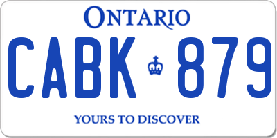 ON license plate CABK879