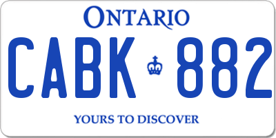 ON license plate CABK882