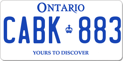 ON license plate CABK883