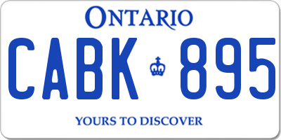 ON license plate CABK895