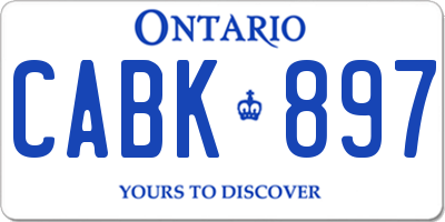 ON license plate CABK897