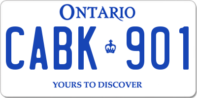 ON license plate CABK901