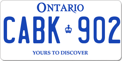 ON license plate CABK902