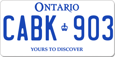 ON license plate CABK903