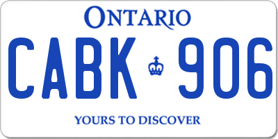 ON license plate CABK906