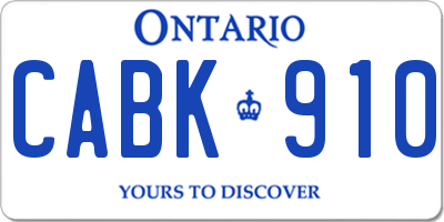 ON license plate CABK910