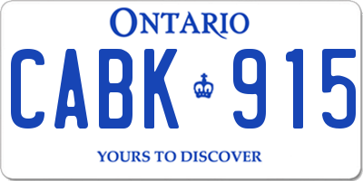 ON license plate CABK915