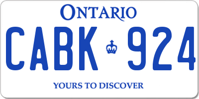 ON license plate CABK924