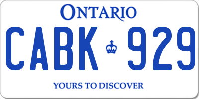 ON license plate CABK929