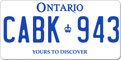 ON license plate CABK943