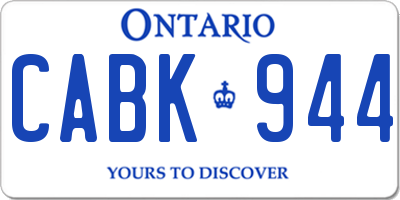 ON license plate CABK944