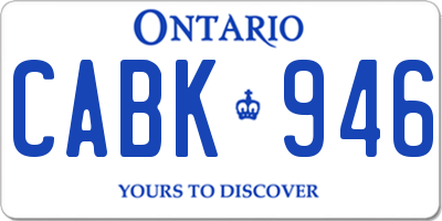 ON license plate CABK946