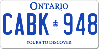 ON license plate CABK948