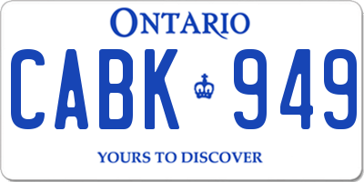 ON license plate CABK949