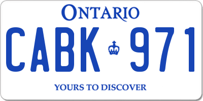 ON license plate CABK971