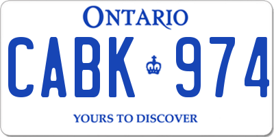 ON license plate CABK974