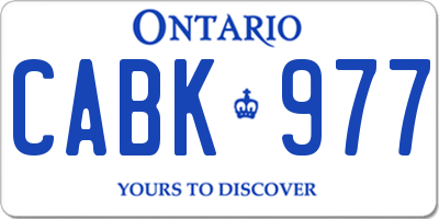 ON license plate CABK977