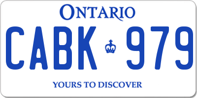 ON license plate CABK979