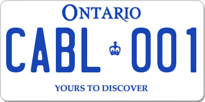 ON license plate CABL001