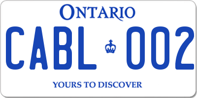 ON license plate CABL002