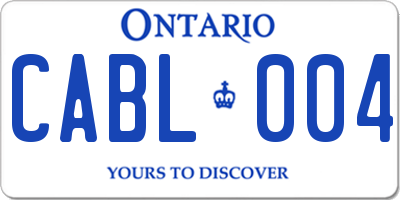 ON license plate CABL004