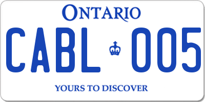 ON license plate CABL005