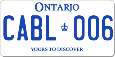 ON license plate CABL006