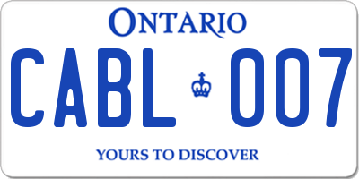 ON license plate CABL007