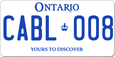 ON license plate CABL008