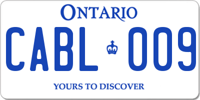 ON license plate CABL009