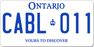 ON license plate CABL011