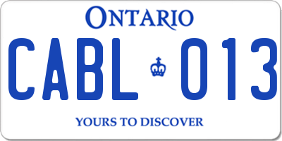 ON license plate CABL013