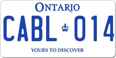 ON license plate CABL014