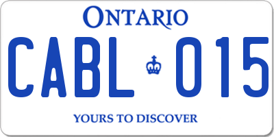 ON license plate CABL015