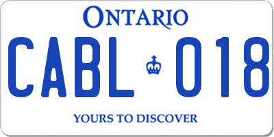 ON license plate CABL018