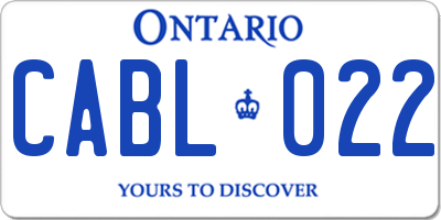 ON license plate CABL022