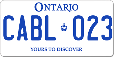 ON license plate CABL023