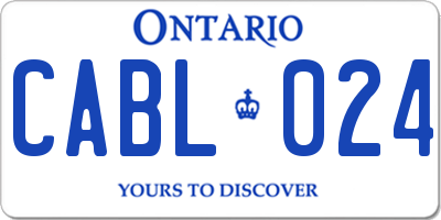 ON license plate CABL024