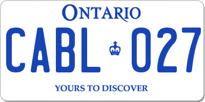 ON license plate CABL027