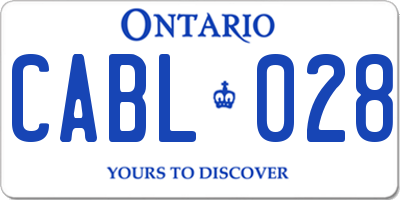 ON license plate CABL028